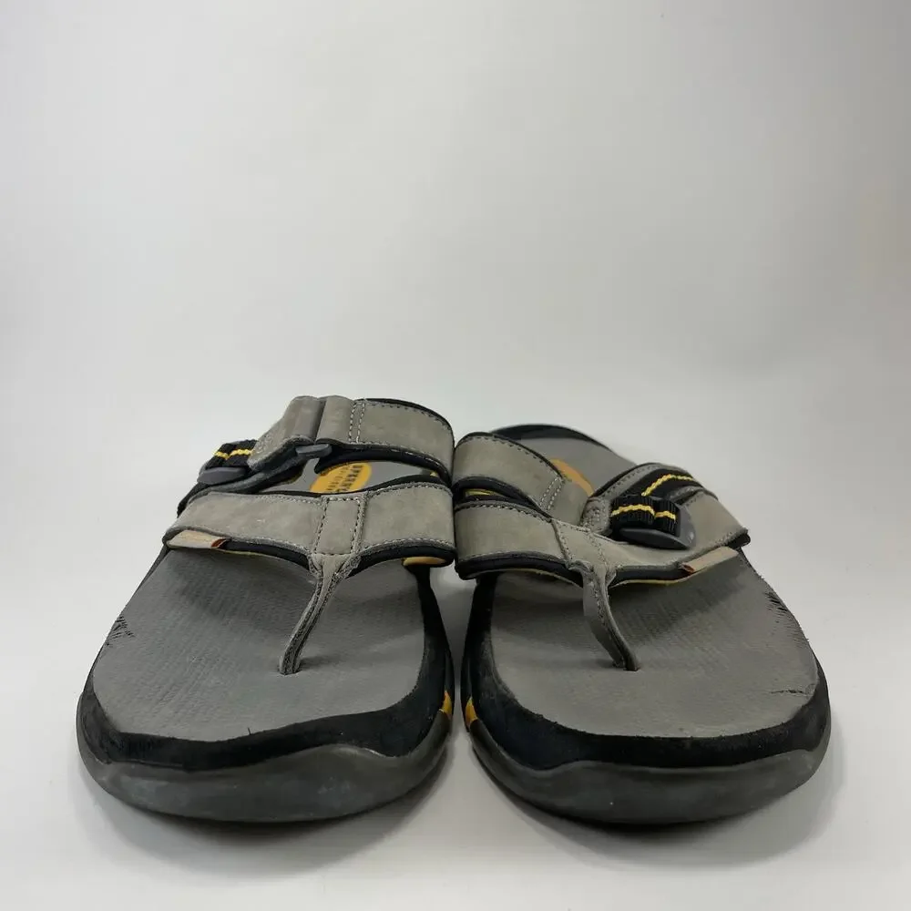Sperry Top-Sider Santa Cruz Grey Leather Flip Flops Thong Sandals Mens Size 10